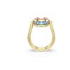 Swarovski Chroma Ring, Cushion Cut, Multicolored, Gold-Tone Plated, 55