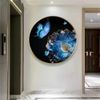 Cross Stitch, Circle, Blue, Butterfly, Lotus, C0260