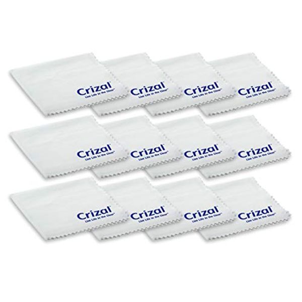 Crizal Lens Cleaning Cloth 12 Pack Wipes Micro Fiber Cleaning Cloth in Own Carry Case. for Crizal Anti Reflective Lenses|#1 Best Microfiber Cloth for Cleaning Crizal and All Anti Reflective Lenses|