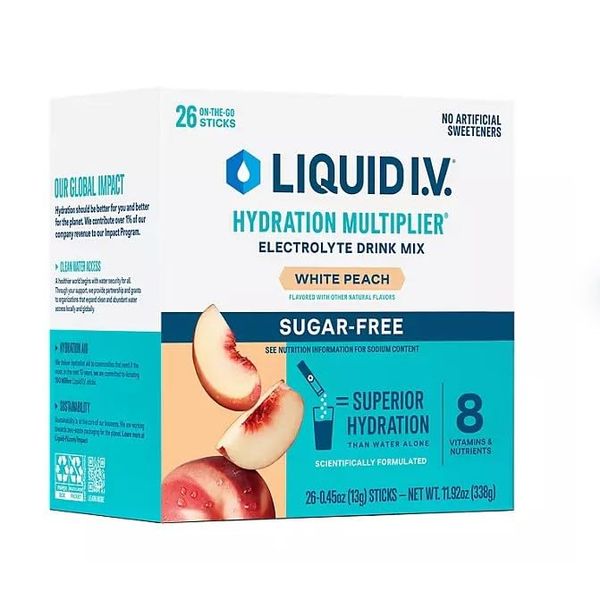 Liquid I.V. Sugarfree Hydration Multiplier White Peach - 58 Sticks