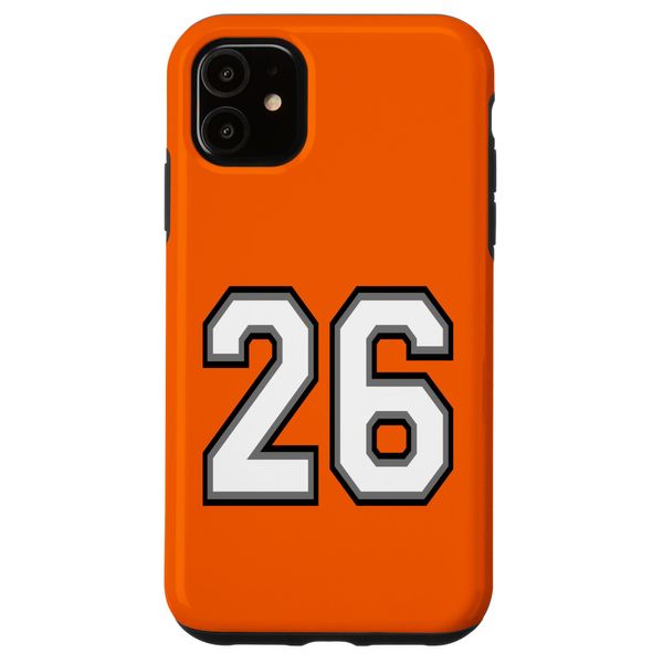 iPhone 11 Number 26 in Black, White and Gray Case