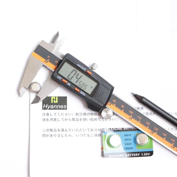 Hyannes Digital Caliper 5.9 inches (150 mm) Stainless Steel Caliper Measuring Tool, Large LCD Screen, Inch / MM/Fractional Conversion, Inner Diameter Measurement, Outer Diameter Measurement, Depth Measurement, Step Measurement, Japanese Instruction Manual