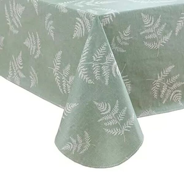 Vinyl Tablecloth with Flannel Backed 60 x 84 Inch Rectangle Light Green