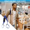 PATIKIL 2 Pack Adjustable Shoulder Carrying Straps for Folding Chair, Navy Blue Polyester