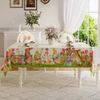 Easter Dining Tablecloth Spring Bunny Tulip Garden Egg Basket Butterflies Decor
