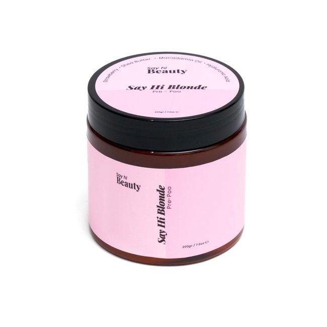 Say Hi Beauty Say Hi Blondie Prepoo with Strawberry, Shea Butter, Macadamia and Hyaluronic Acid. Extreme Hair Repair. 4 oz