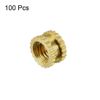 uxcell Knurled Insert Nuts - 100Pcs M3 x 3mm Length x 5mm OD Female Thread Brass Threaded Insert Embedment Nut for 3D Printer
