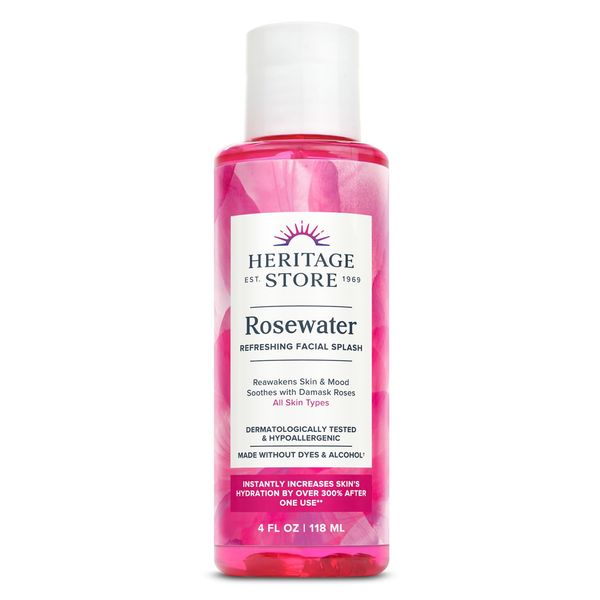 Heritage Store Body Oil, Rosewater, 4 Ounce by Heritage