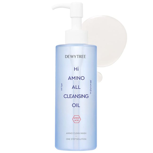 Dewytree Hi Amino All Cleansing Oil - Makeup Remover Oil Cleanser with Rice Amino Acid - Improves Skin Texture - Hypoallergenic for Sensitive Skin, 6.76 fl.oz.