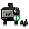 Restmo Water Timer with 3 Separate Programs, 7-Day Programmable Sprinkler Timer for Garden Hose, Automatic Control/Manual/Rain Delay for Drip Irrigation, Lawn and Yard Watering System, 2 Zone