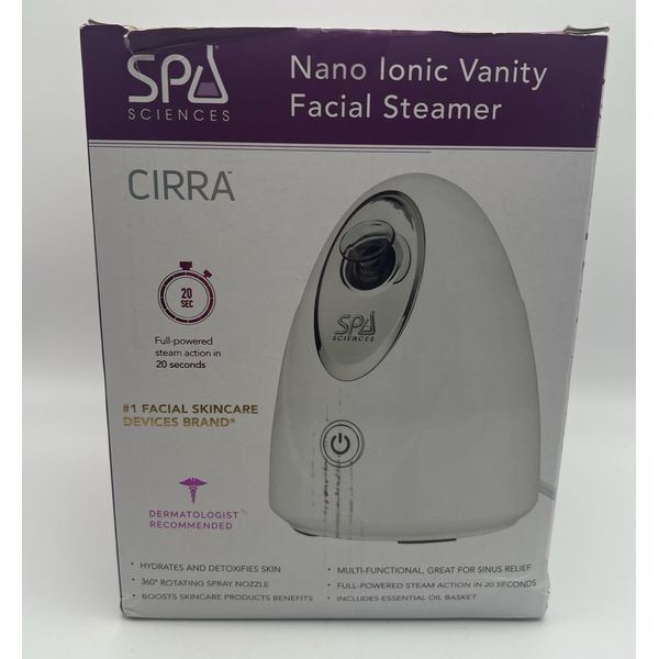 Spa Sciences CIRRA Nano Ionic Vanity Facial Steamer with Optional Aromatherapy