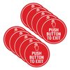 Signs ByLITA Circle Push Button To Exit Sign (Red) - Small (10 Pack)