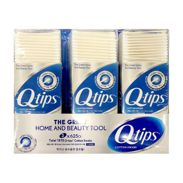 Q-tips Cotton Swabs 625 x 3 Pack Costco Cleansing Makeup Retouch