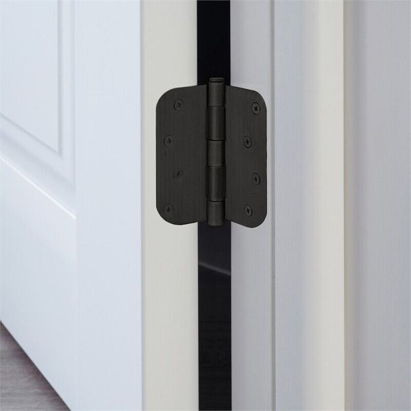 Stainless Steel Door Hinge in Oil Rubbed Bronze 4 Inch 5/8 Inch Radius 6 Pack