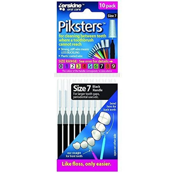 Piksters - For Cleaning Between Teeth-size 7 (Black)- 10pk by Pikster