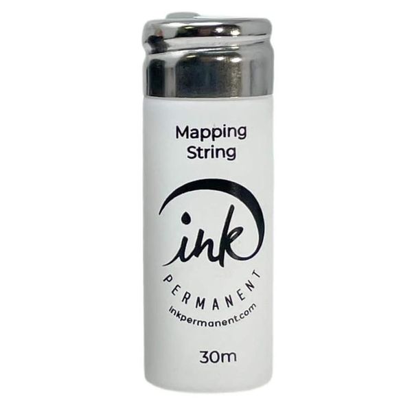 Ink Permanent White Brow Mapping String [100 Ft Bottles - 30 m] Pre-Inked Mapping String for Permanent Makeup and Microblading Supplies | Brow Mapping Kit | Mapping String for Brow Mapping (White)