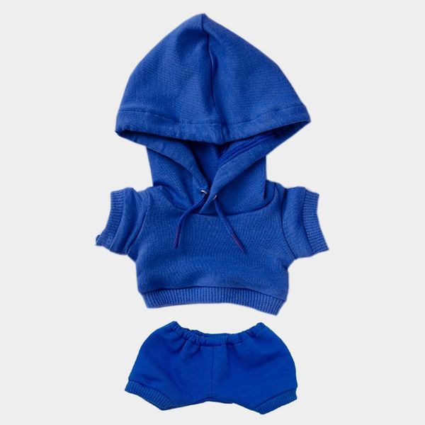 niannyyhouse 5.9 inches (15 cm) Plush Clothing, Stretch, Solid Color, Sportswear, Hoodie, Trousers, Dress-up, Cotton Doll, Accessories (Blue, 5.9 inches (15 cm)