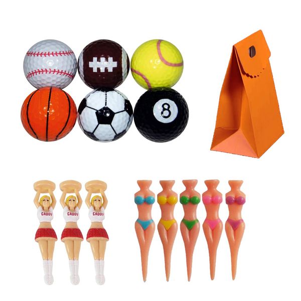 HAMILO Golf Ball, Tee, Caddy, Swimsuit, Competition Prize, Funny Goods, Golf Equipment, Set of 3