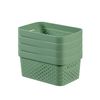 Curver Infinity Dots Set of 4 Rectangular 100% Recycled Small Storage Boxes 4.5 Litres - Green