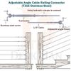 T316-Stainless Steel Adjustable Angle 1/8" Cable Railing Kit/Hardware for...