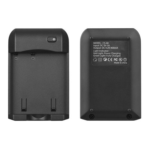 Namolit NP-40 Battery Charger with LED Indicator Light + 2 x NP-40 3.7V 800mAh Batteries with USB Charging Cable