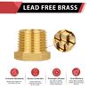 (Pack of 10) EFIELD 1/8" Male NPT Hex Plug, Solid Brass Pipe Fittings