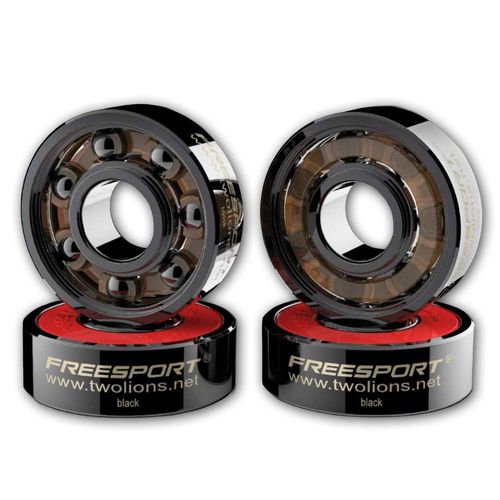 FreeSport High Speed 608RS Hybrid Ceramic Bearings (Pack of 8) 7 Black Ceramic Beads Quad Roller Skates, Scooters, Inline Skates, Skateboards, Drift Skates (Black)