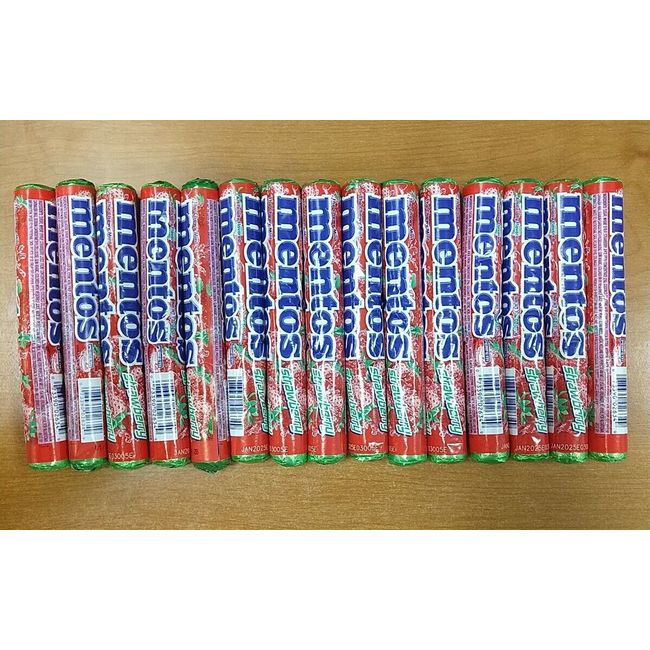 15 Tubes: Mentos Chewy Mint Candy Roll, Strawberry Exp. 1/25  - E13C