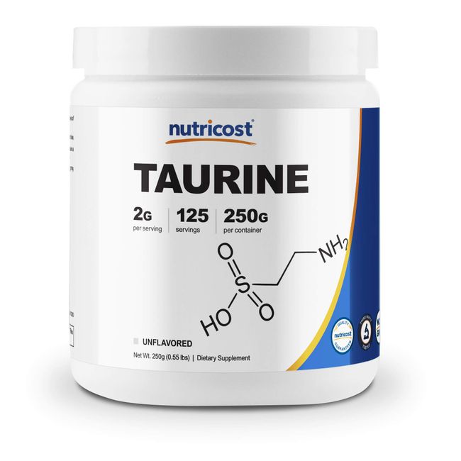 Nutricost Taurine Powder 500 Grams - 250 Servings, 2000mg Per