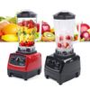 Smoothie Machine, Commercial Blender Multi-Function Blender Ultra-High Speed Operation with High-Grade Transparent Plastic Container, 2L, Red (Black)