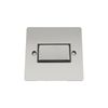 Fan Isolator 3 Pole Switch - Satin Matt Chrome Flat - Black Insert Metal Rocker Switch