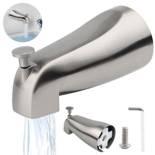 Slip On Diverter Tub Spout for American Standard 8888026.002 Tub Spout,Bathroom Bathtub Faucet Fits 1/2" Copper Water Tube(5/8" Diameter) Include 5/32" Hex Wrench(Brushed Silver)