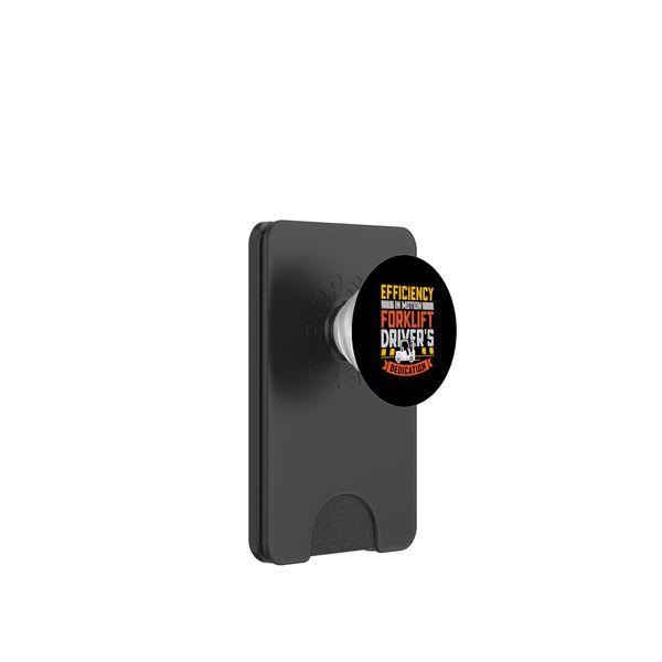 Efficiency in motion forklift driver - Forklift PopSockets PopWallet for MagSafe