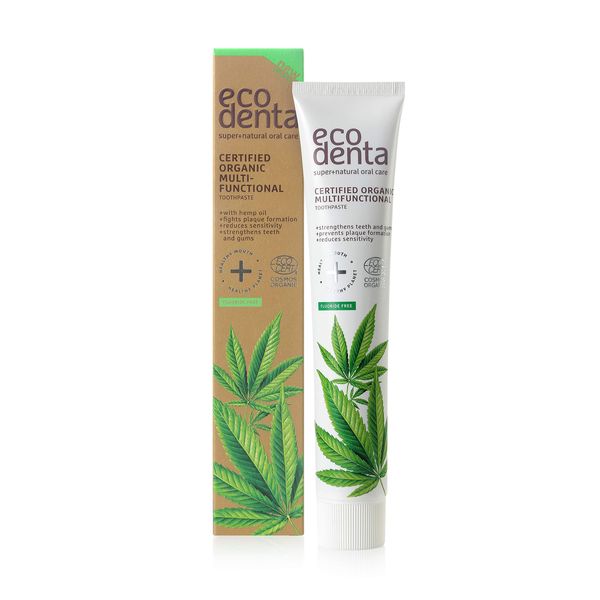 Ecodenta Organic Toothpaste Fluoride Free - Multifunctional Tooth Paste with Matcha Green Tea 75ml