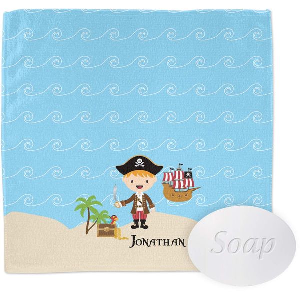Personalized Pirate Scene Washcloth