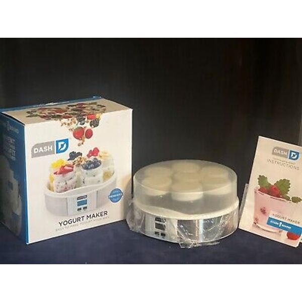 Dash D Stainless Steel Digital 7 8oz Jar Home Made Yogurt Maker Health Probiotic