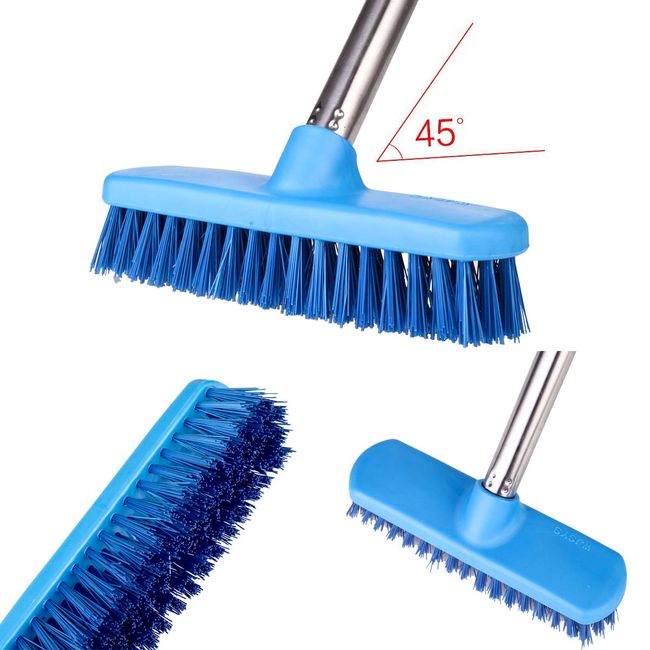 Meibei Floor Scrub Brush with Adjustable Long Handle-47.3, Stiff Bristle Grout Brush Tub and Tile Brush for Cleaning