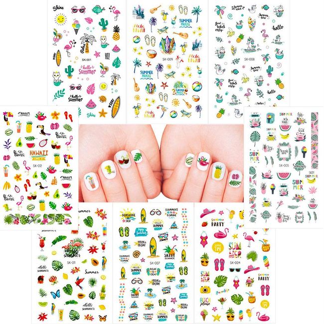 KIHOUT Clearance New Foot Stickers Summer Cool Fashion Stickers Hawaiian  Pattern Nail Stickers 