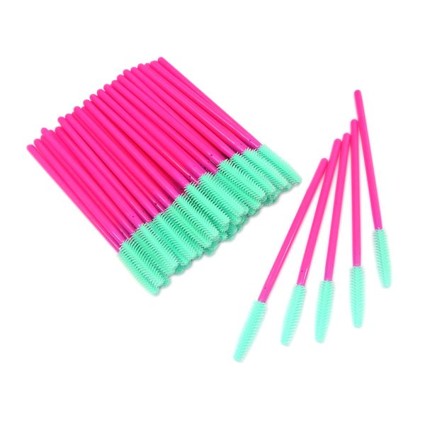 Silicone Mascara Brush Eyelash Extension Applicator Wands Travel Saloon Use Premium Quality 50pcs (Aquamarine)