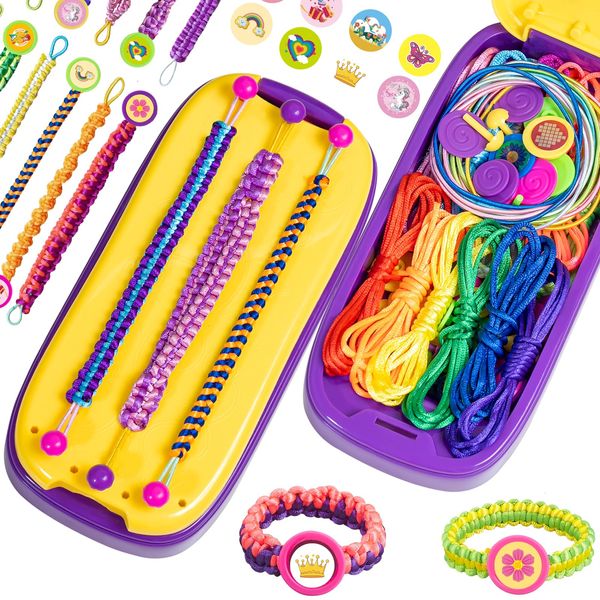 Simfunso Friendship Bracelet Making Kit, Toys for Girls Ages 7 8 9 10 11 12 Year Old, Present for Teen Girl, Arts and Crafts Kit for Kids Ages 8, Birthday Gift Toys for 8-12 Years Old