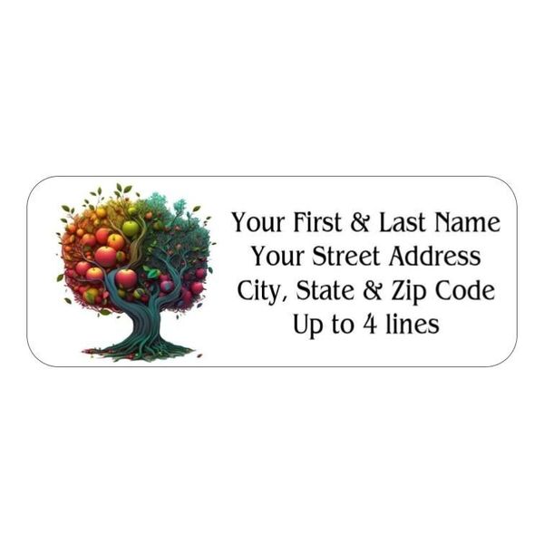 150 Fruit Apple Tree Mailing Return Address Labels Personalized  1 x 2 5/8 in.