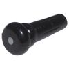 Acoustic guitar end pin black with white dot.