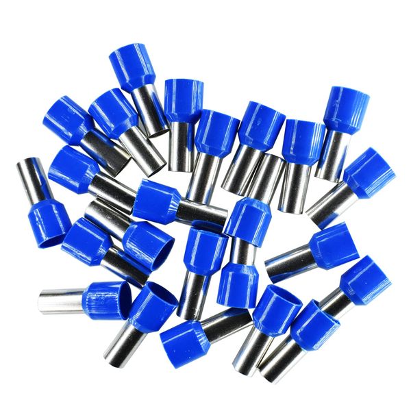 Wire End Ferrules, 16 mm², Blue, Insulated, Pack of 25