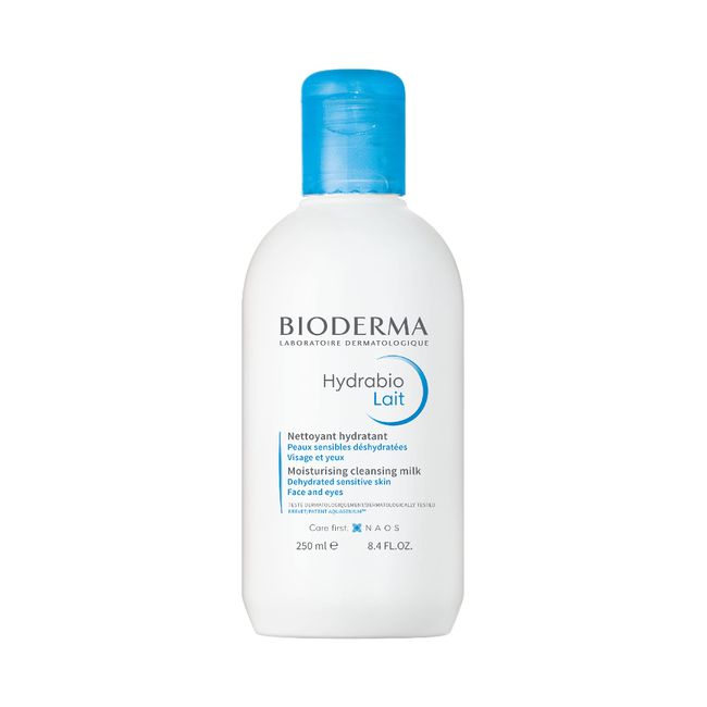 Bioderma Hydrabio Milk Cleansing and Make-Up Removing, Hydrating feeling, for Dehydrated Sensitive Skin, 8.33 Fl Oz