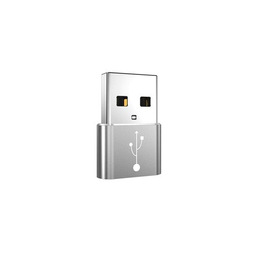 BoxWave Adapter Compatible with Tribit MoveBuds H1 - USB-A to C PortChanger (5-Pack), Type-C OTG Convert Charging Data Adapter - Metallic Silver