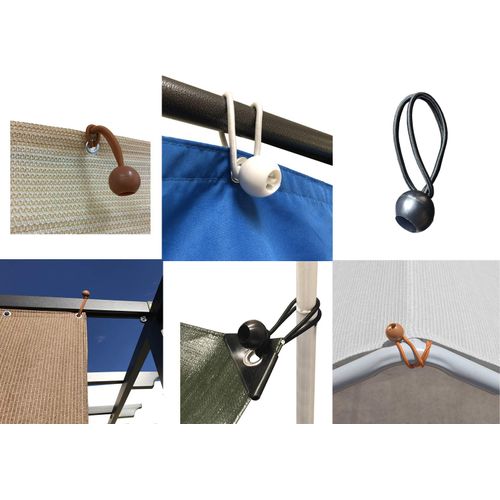 Canopy Ball Bungee Cords, 8-Inch, 6-Piece (2, Beige)
