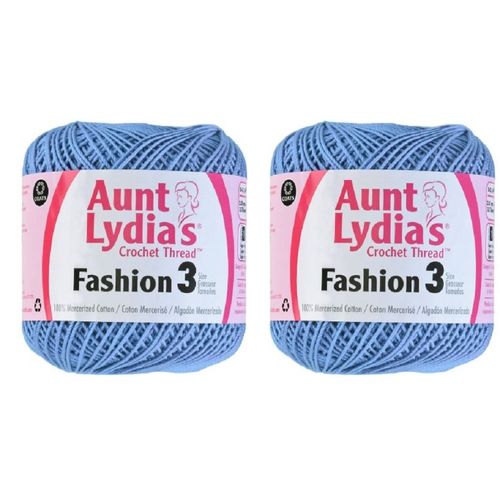 Aunt Lydia's Crochet Thread - Size 3 - (2-Pack) Warm Blue