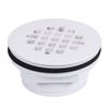 2" Caspers Plastic No Caulk Shower Drain with Wrench and White Shower Grid