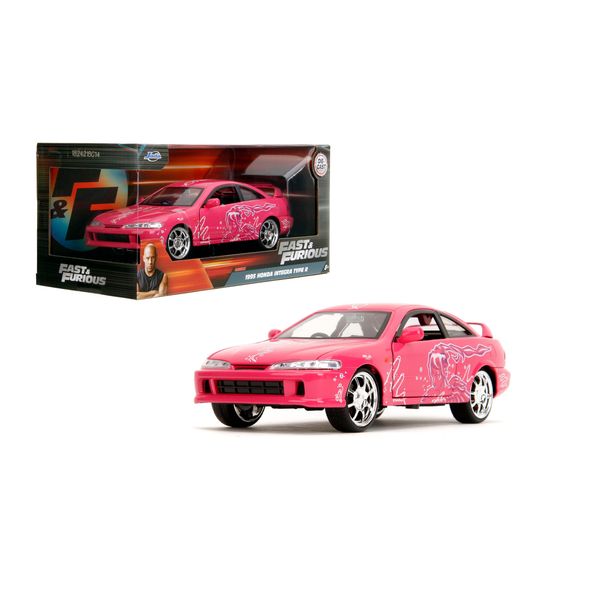 Jada Toys – Fast & Furious 1:24 Honda Integra (Suki’s Pink Design) – Die-Cast Model Car, Detailed Exterior, Authentic Movie Replica, Collectible Toy – Ages 8+, Pink