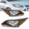 Fit For 2012 2013 2014 Ford Focus Black Headlights Lamp Assembly Left Right Side